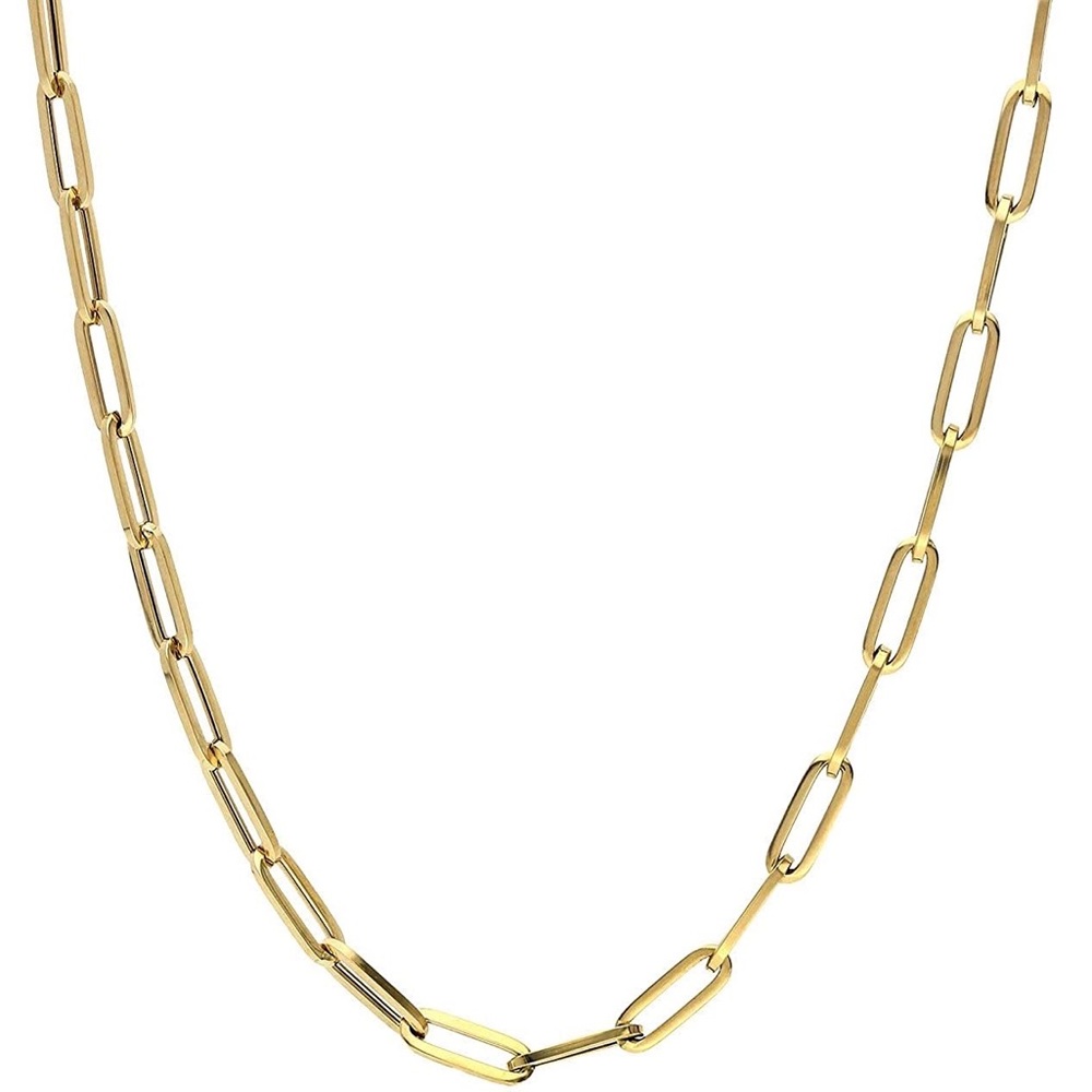 14k Gold Paperclip Chain Unisex 16”